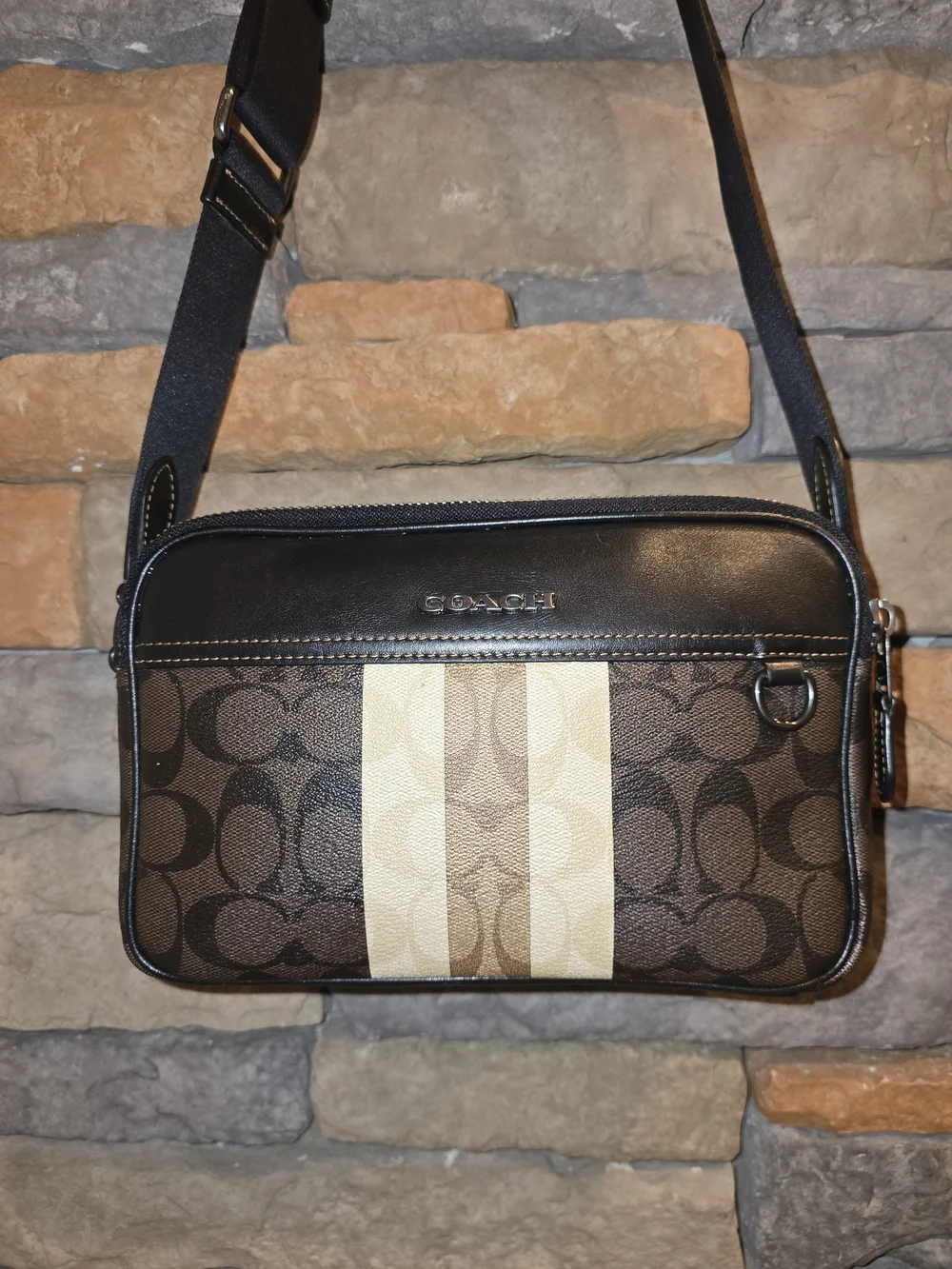 COACH C9965 Graham Crossbody Shoulder Bag Black Brown Beige Unisex **